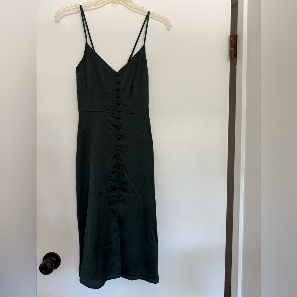 Abercrombie & Fitch Dark Green Satin Dress